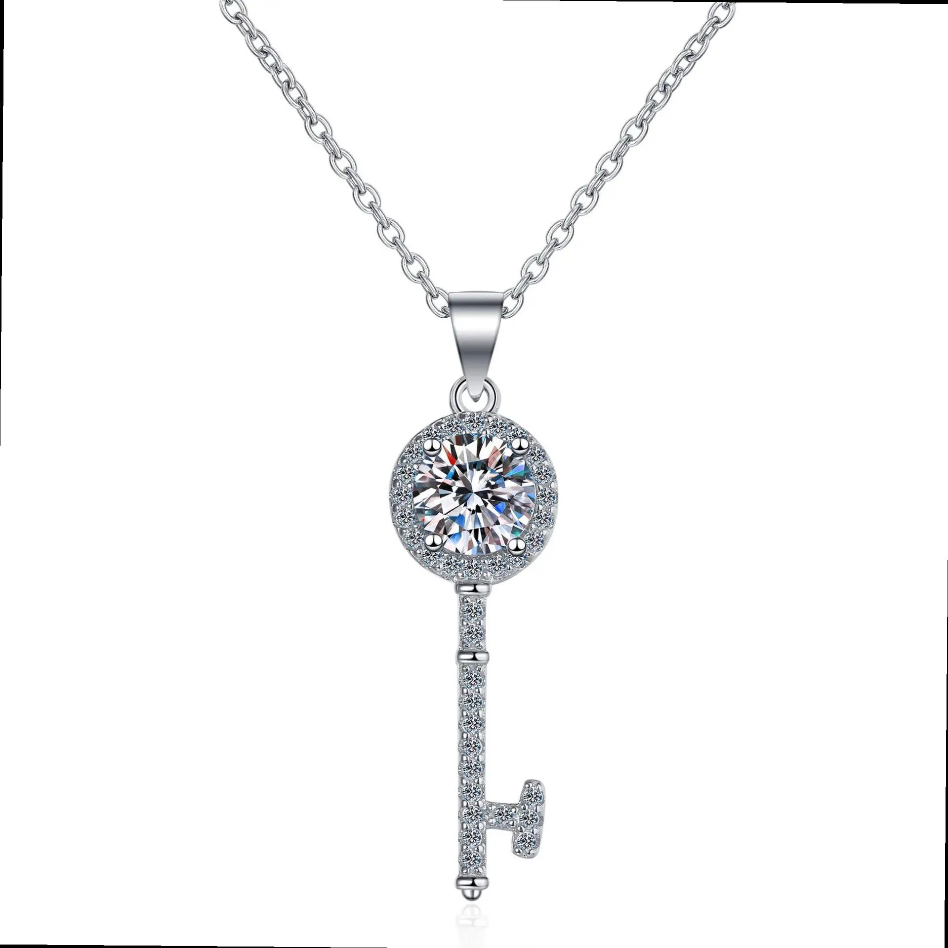 

Ожерелье женское из серебра 925 пробы с муассанитом, 0,5-1 карат