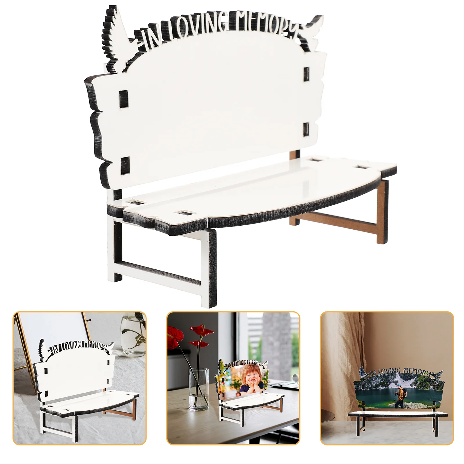 

Furniture Wooden Sublimation Ornaments DIY Chair Decor Table Books White Embryo Small Simulation Crafts Blank Top