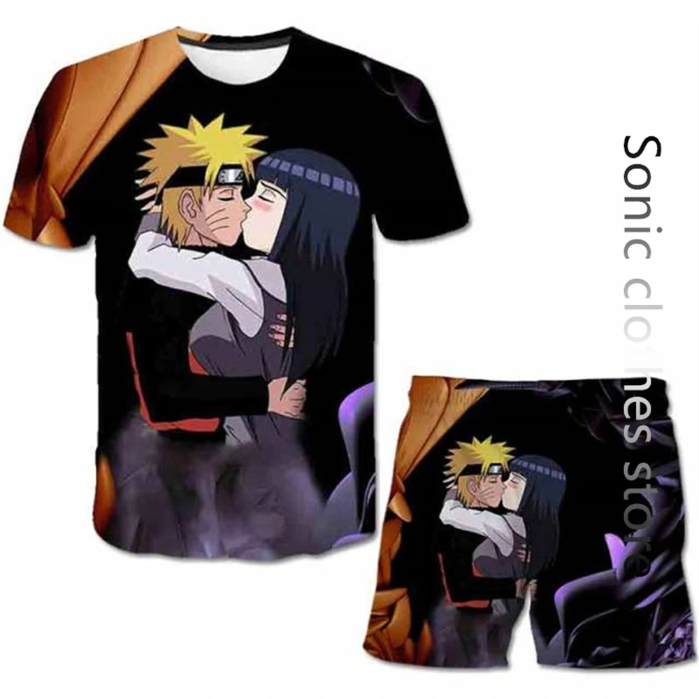 New Naruto Baby Boys T-shirt+Shorts Print Kids Girls Suit Casual Men Women Sets Clothing 2023 Summer Clothes images - 6