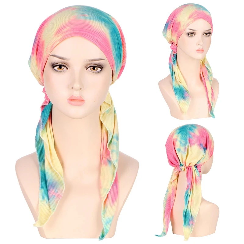 

Тюрбан с завязкой, бандана, шарф против выпадения волос, шапка для сна, мусульманская шапка, головной убор для ночного сна, тюрбан, шапка, универсальная теплая шапка для женщин