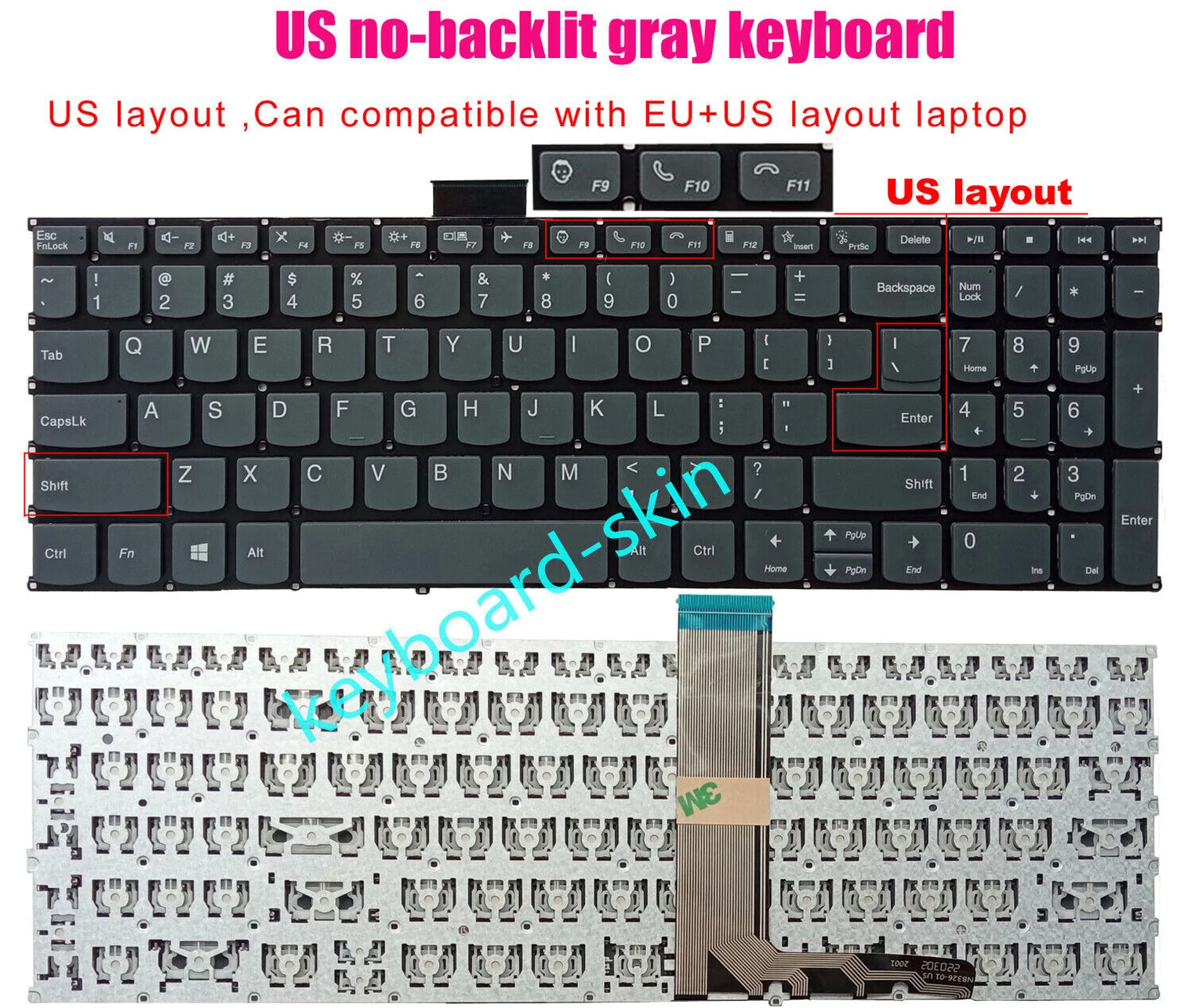 

New US No-Backlit Keyboard For Lenovo V15 G2-ALC V15 G2-ITL V15 G2 IJL Laptop