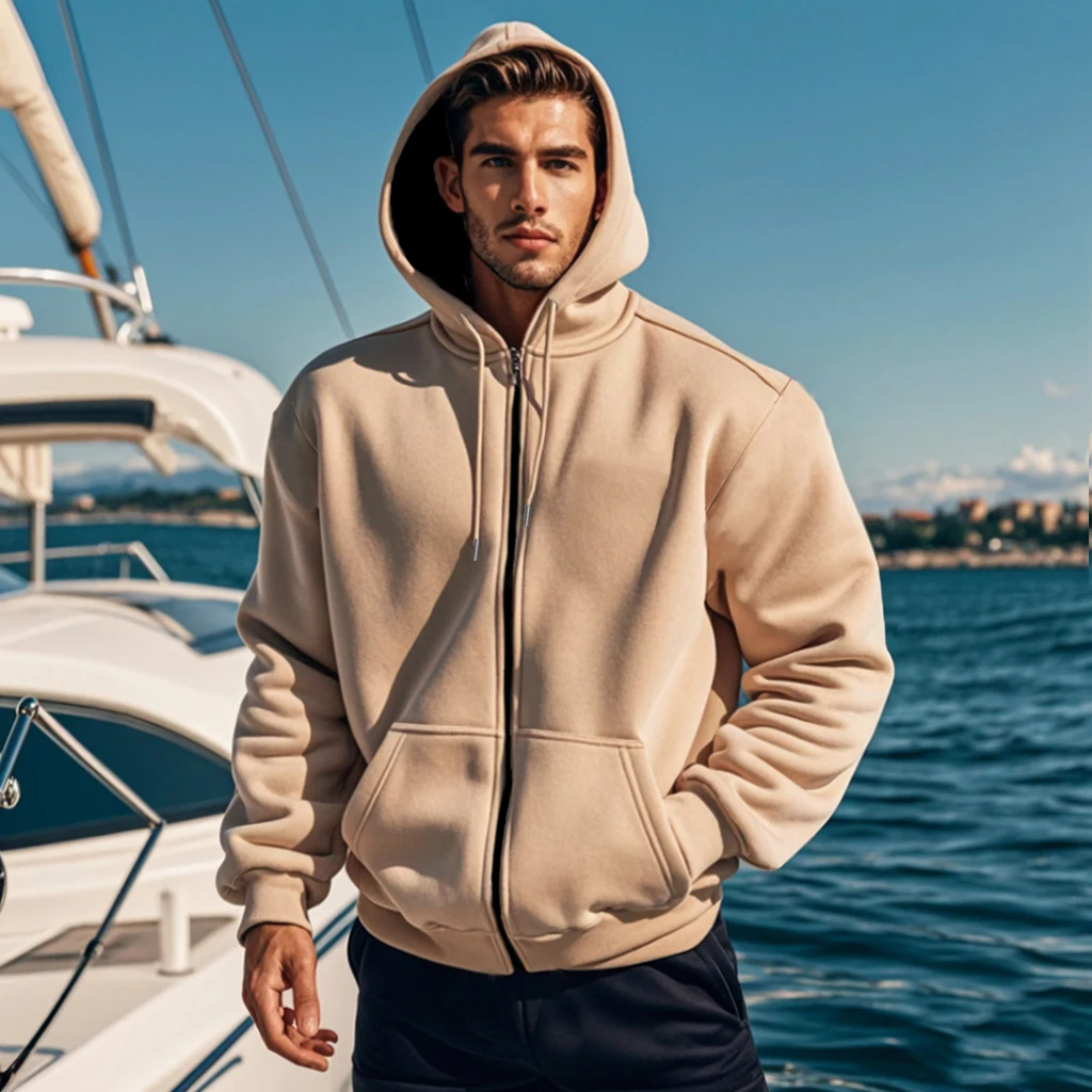 Мужская однотонная спортивная толстовка с карманами цвет в ассортименте