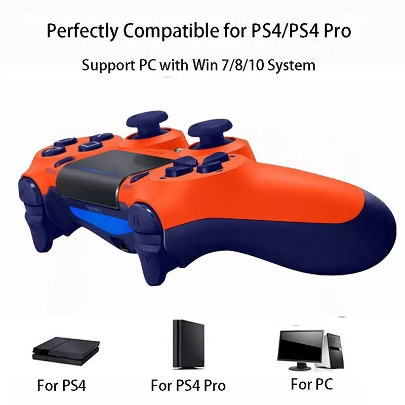 Фото Беспроводной контроллер для PS4, Bluetooth-контроллер подходит для PS4/Slim/Pro геймпад для PS4, 6-осевой джойстик для PS3/ПК/Windows 7/8/9 №2