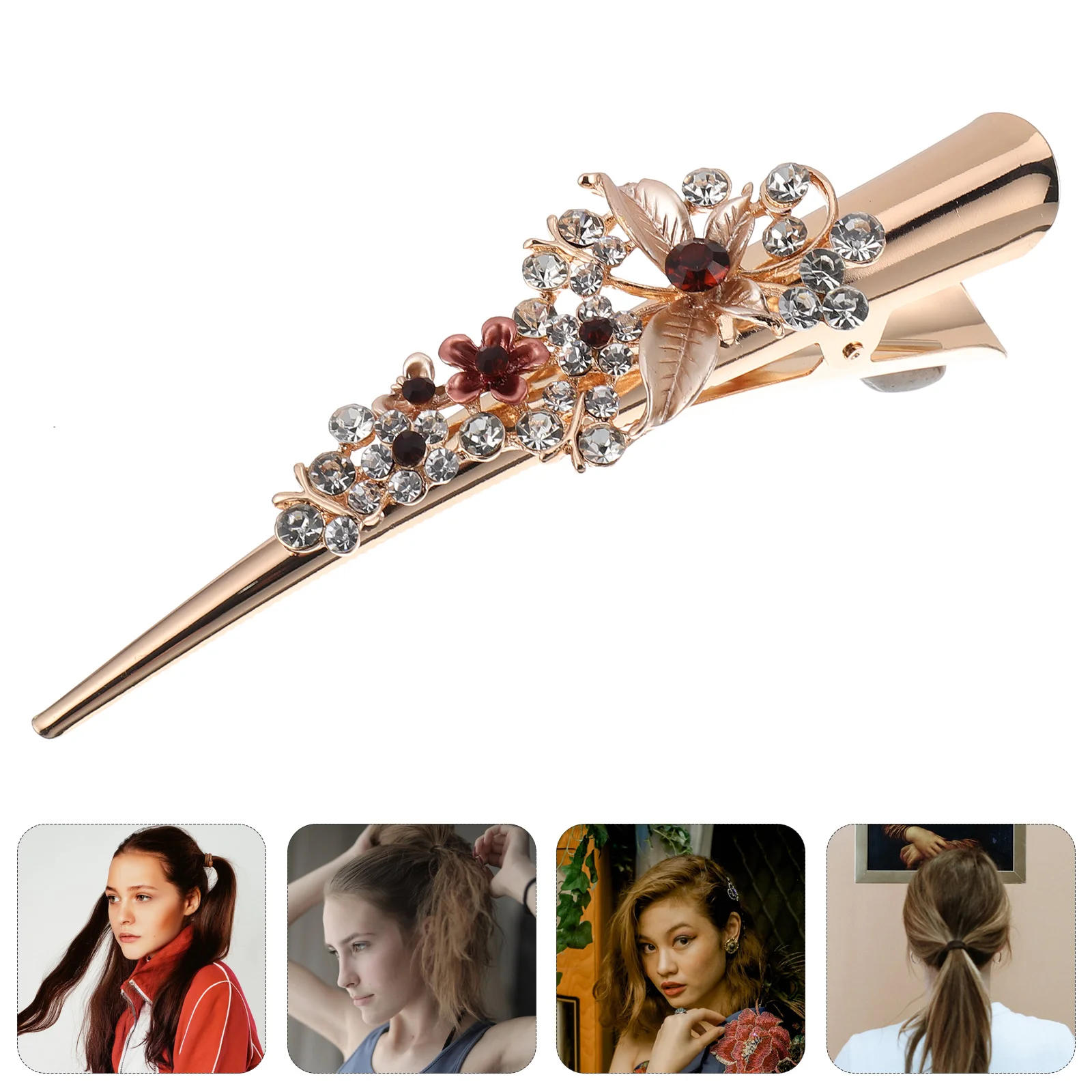 

French Clip Miss Bridal Headpiece Alligator Hair Clips Women Metal Delicate Headdress