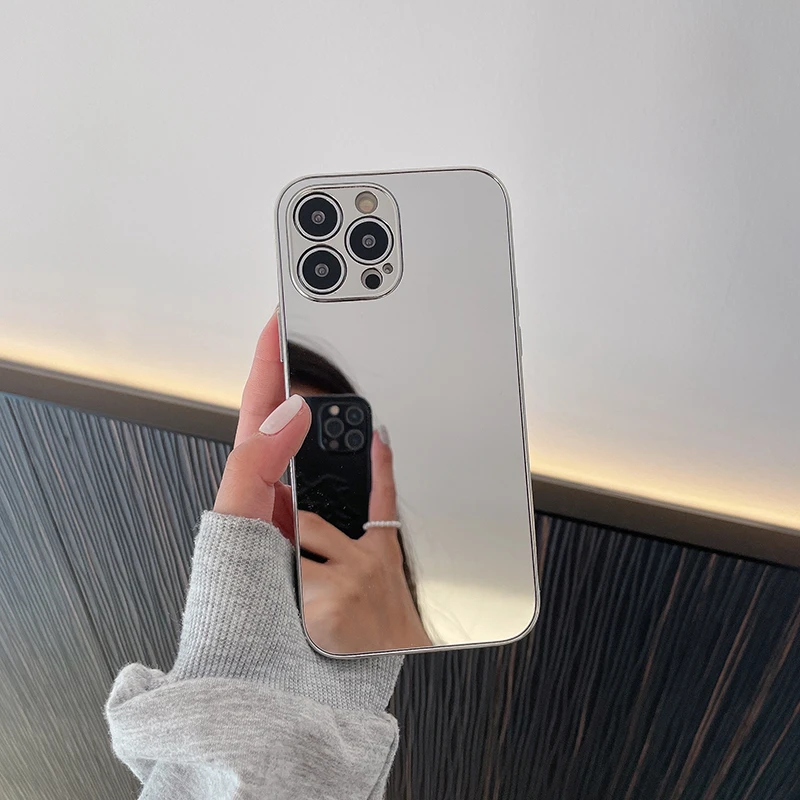 Qianliyao Luxury Gold Plated Electroplated Phone Case For iPhone 14 13 12 11 Pro Max X Xs max XR 8 7 Plus Mirror Flip Cases