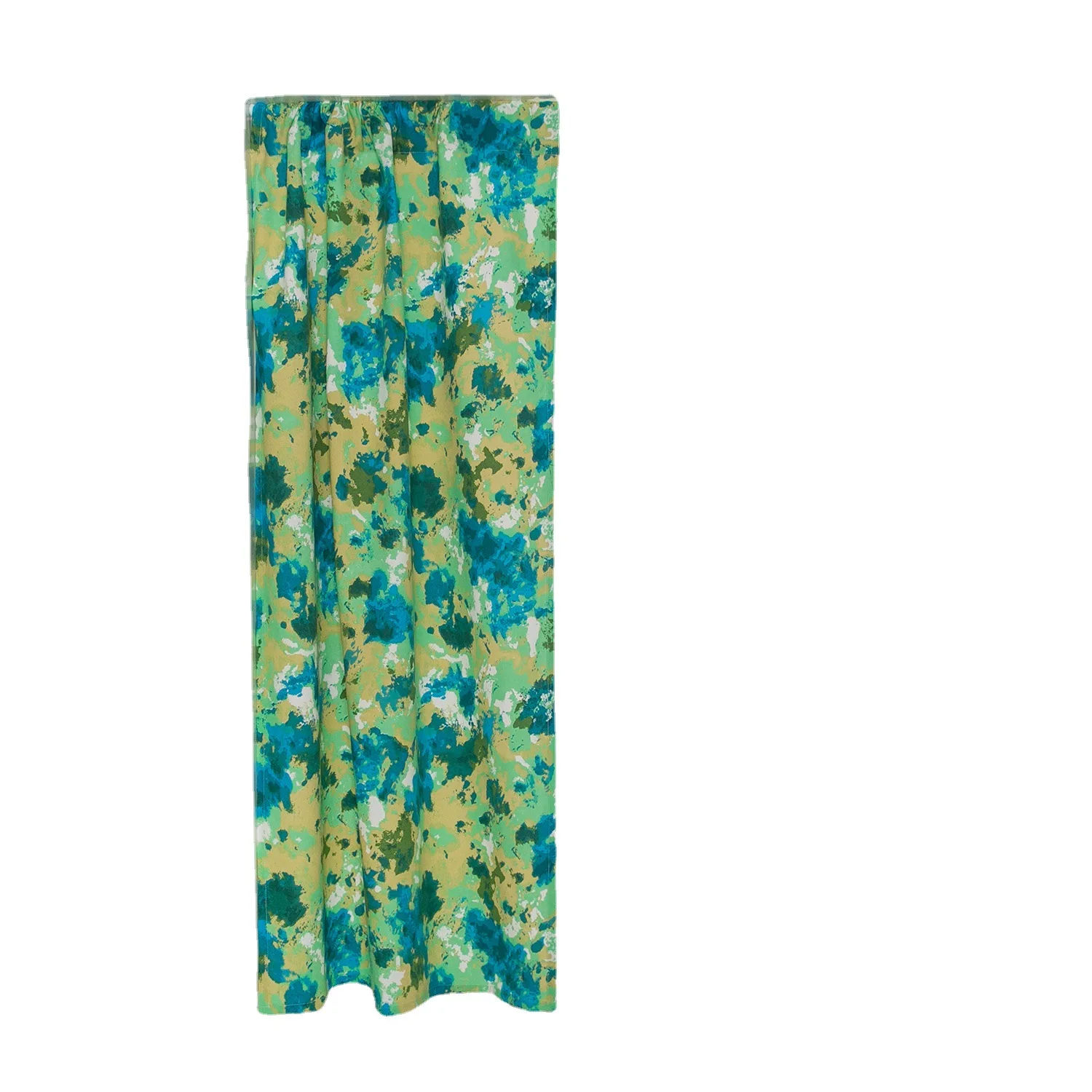 

Kitchen Curtains Short Styles Curtain Green Camouflage Printing Garden Hanging Fabric Feng Water Bathroom Semi