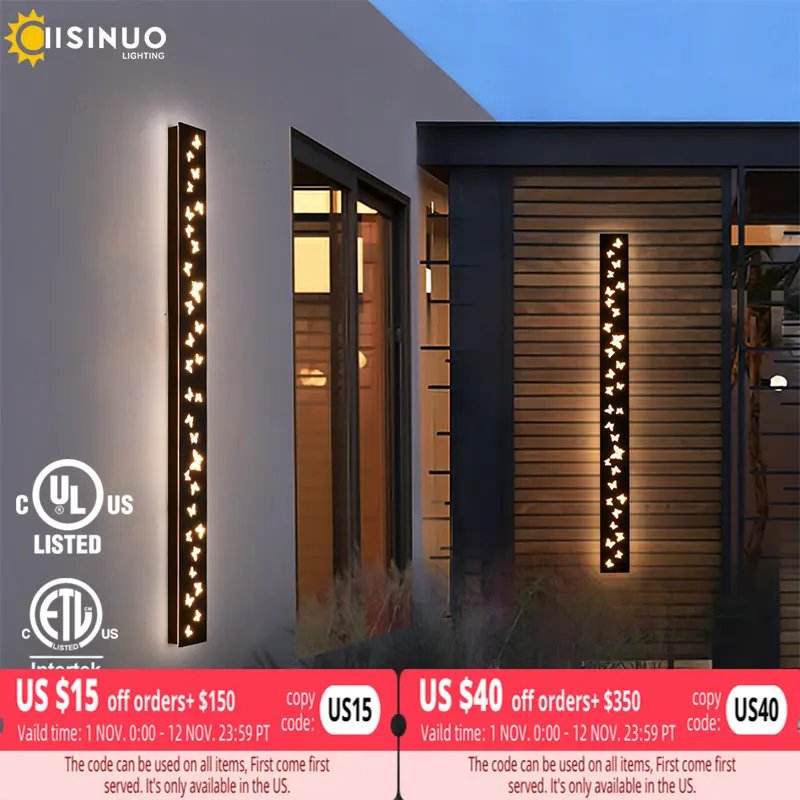 

Outdoor lighting Fixture with Butterfly Pattern Wall Mount Light IP65 Waterproof Porch Light for Garage Balcony Villa Decoration