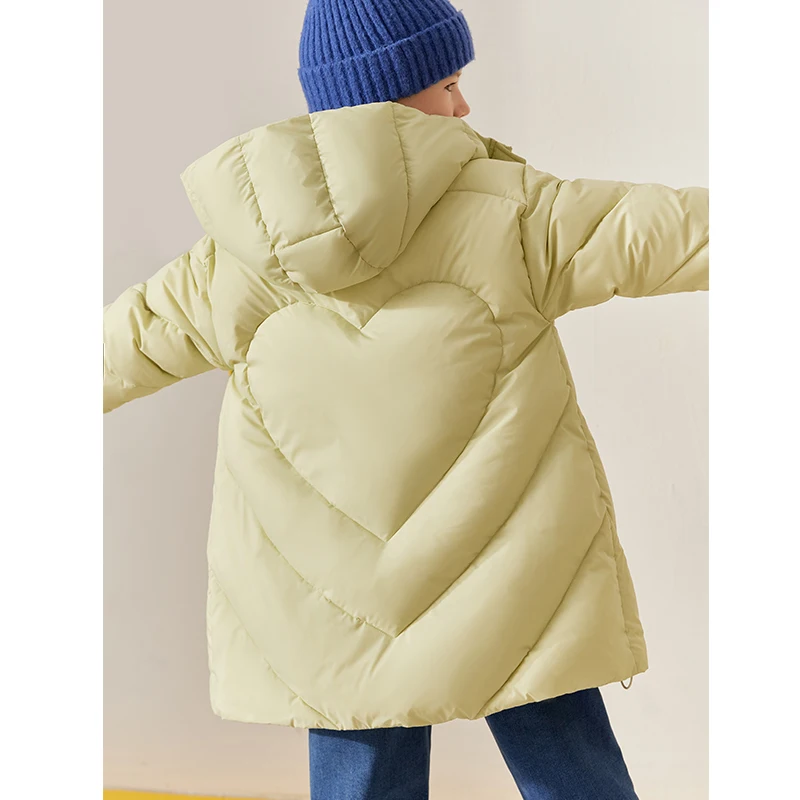 

Amii Kids Down Jacket for Girls Winter Warm Coats Hoodied Ziper Thickness Long White Duck Down Jackets Teen Over Coats 22240138