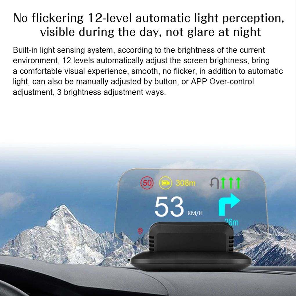 

Car OBD - Sleek Appearance And Easy-to-install Head Up Display Universal Compatibility OBD Head Up Durable Convenient