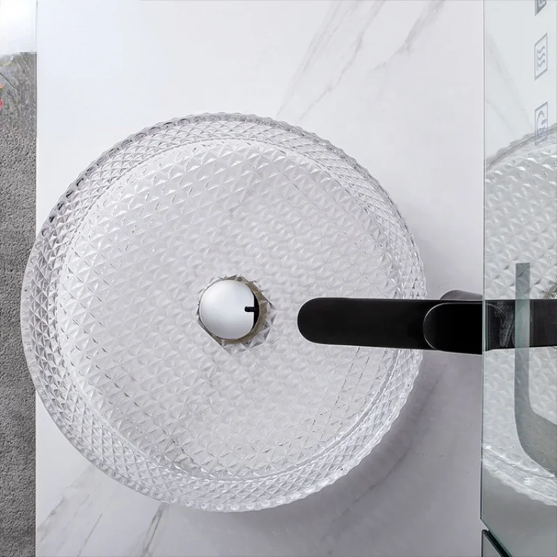 

New Arrival Diamond Design Modern Bathroom Sink Crystal Glass Wash Basin Labavo