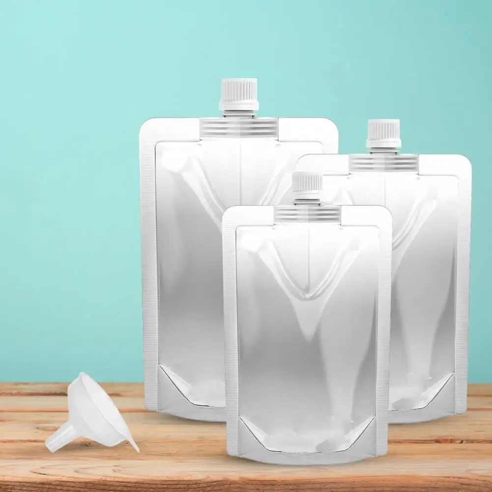 

10 Pcs Brilliant Fluid Bag Portable Drinking Flask Wear-resistance Refillable Empty Squeeze Pouch Strong Sealing