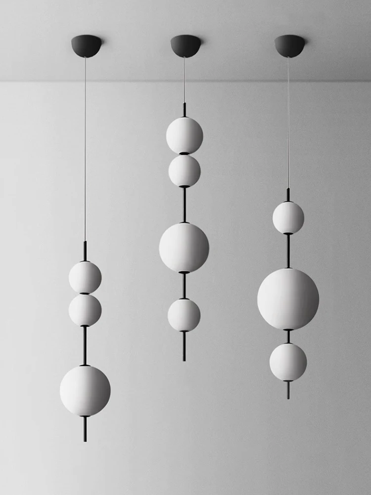 

New Nordic Creative Art Decoration Restaurant Gourd Pendant Lamp Designer Bar Stand Vertical Bedroom Bedhead Long Line Lamp