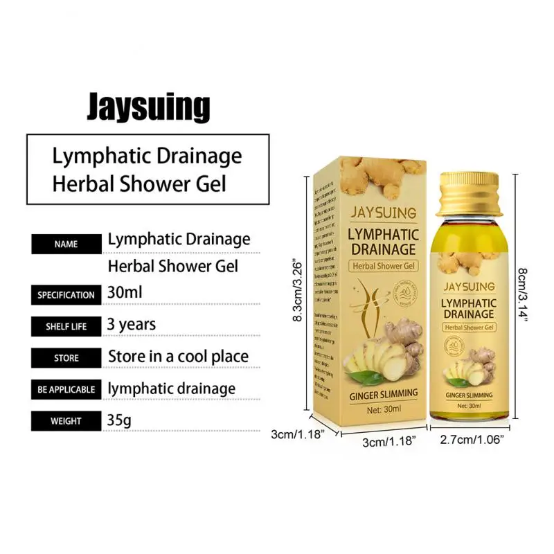 

Jaysuing Ginger Shower Gel Lymphatic Drainage Slimming Weight Loss Fast Fat Burning Sculpting Firming Body Herbal Shower Gel 30g