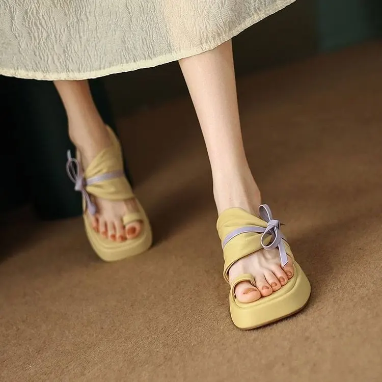 

Female Shoes Rubber Flip Flops Low Womens Slippers Outdoor Slides Platform Fashion 2022 Hawaiian Luxury Fabric Basic Hoof Heels