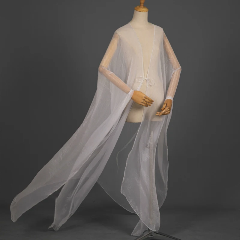 Кардиган в античном стиле тонкое шифоновое пальто ханьфу летняя шаль белая
