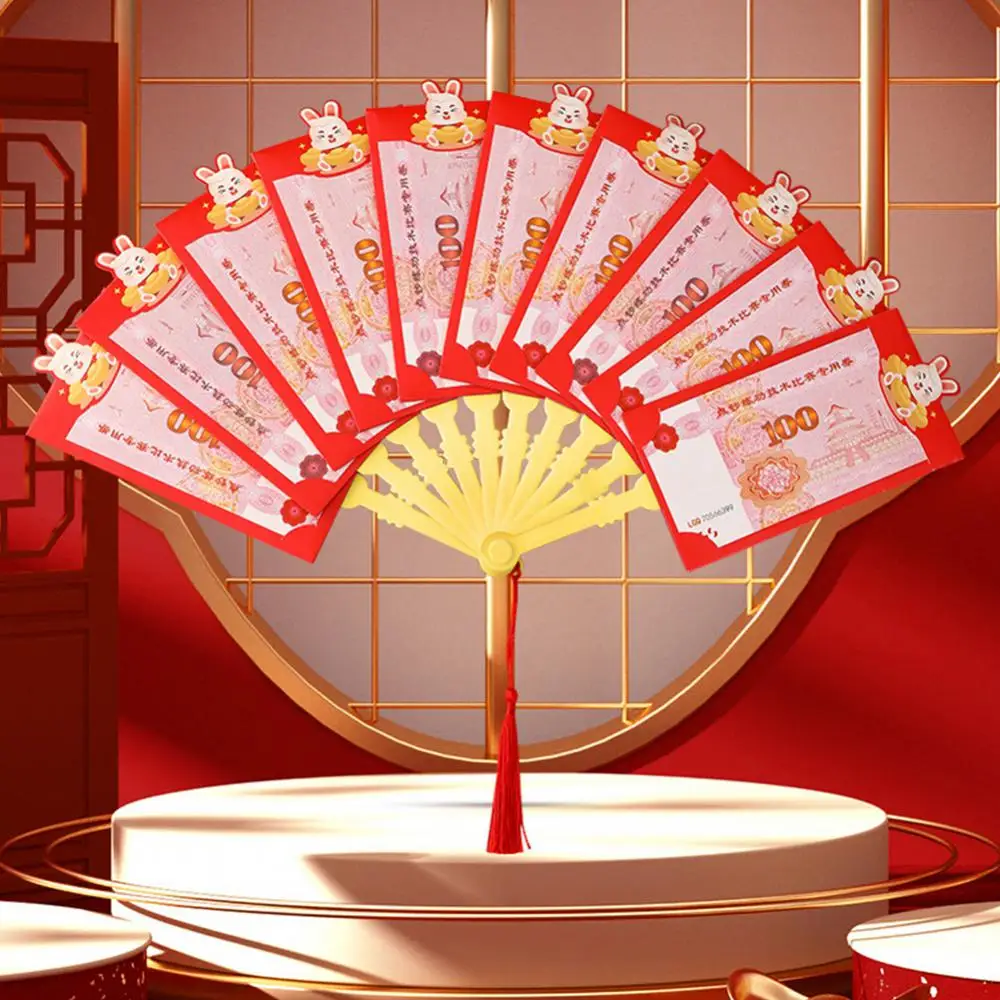 

Красные конверты в форме веера на новый год 2023, поставка Hongbao для китайского праздника Весны, красный карман, карманы для денег с наилучшими ...