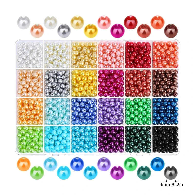 

1680Pcs 6mm 24 Colors Seed Beads for Bracelet Jewelry Making Kit for Adult Girl Pearl Bead Necklace Ring Making Pendant