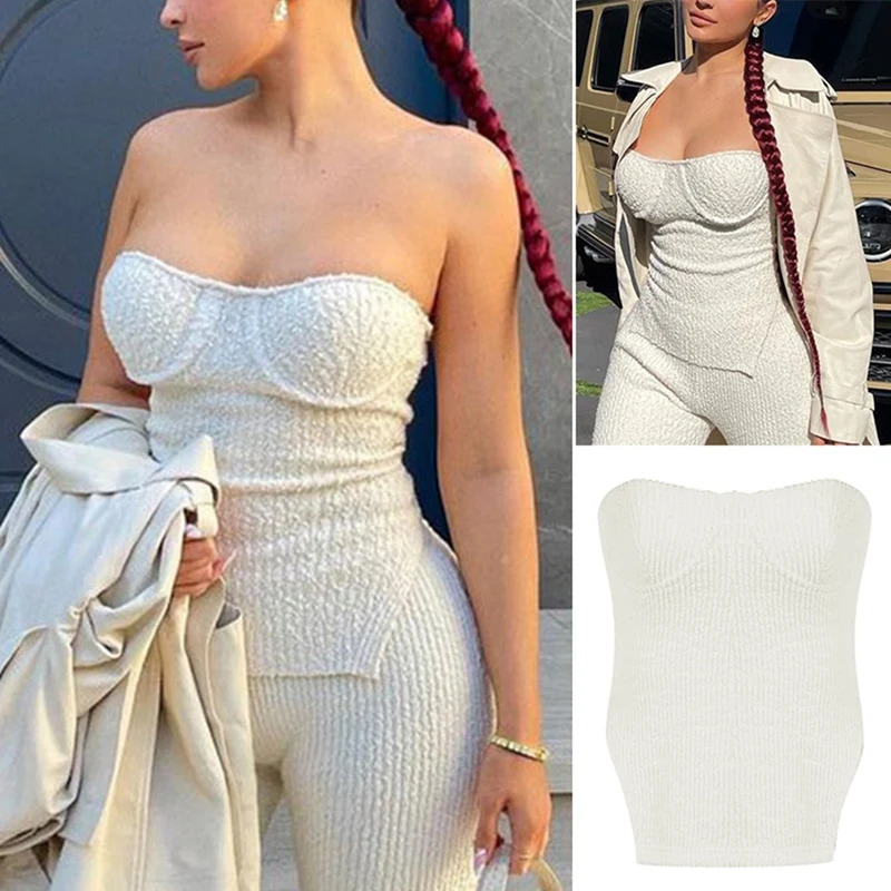 

Women's Sexy European And American Slim-Fit One-Neck Tube Top White