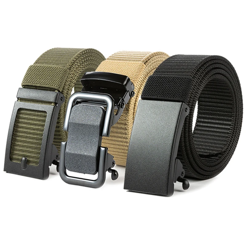 

New Toothless Automatic Buckle Nylon Belt Men's Outdoor Leisure Breathable Canvas Belt Men's All-match Trousers Belt Waistband