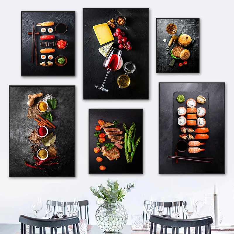 

Сыр рыба сыр суши специи пищевые продукты Картина на холсте фотография стены картина для декора