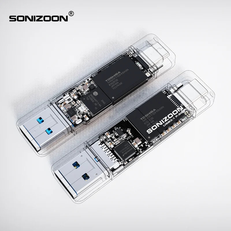 Sonizoon Pssd Usb3.1 128 256gb 512gb Portátil Estado Sólido Pen Drive Usb Externo de Estado Sólido Tpyec3.1 Pen Drive