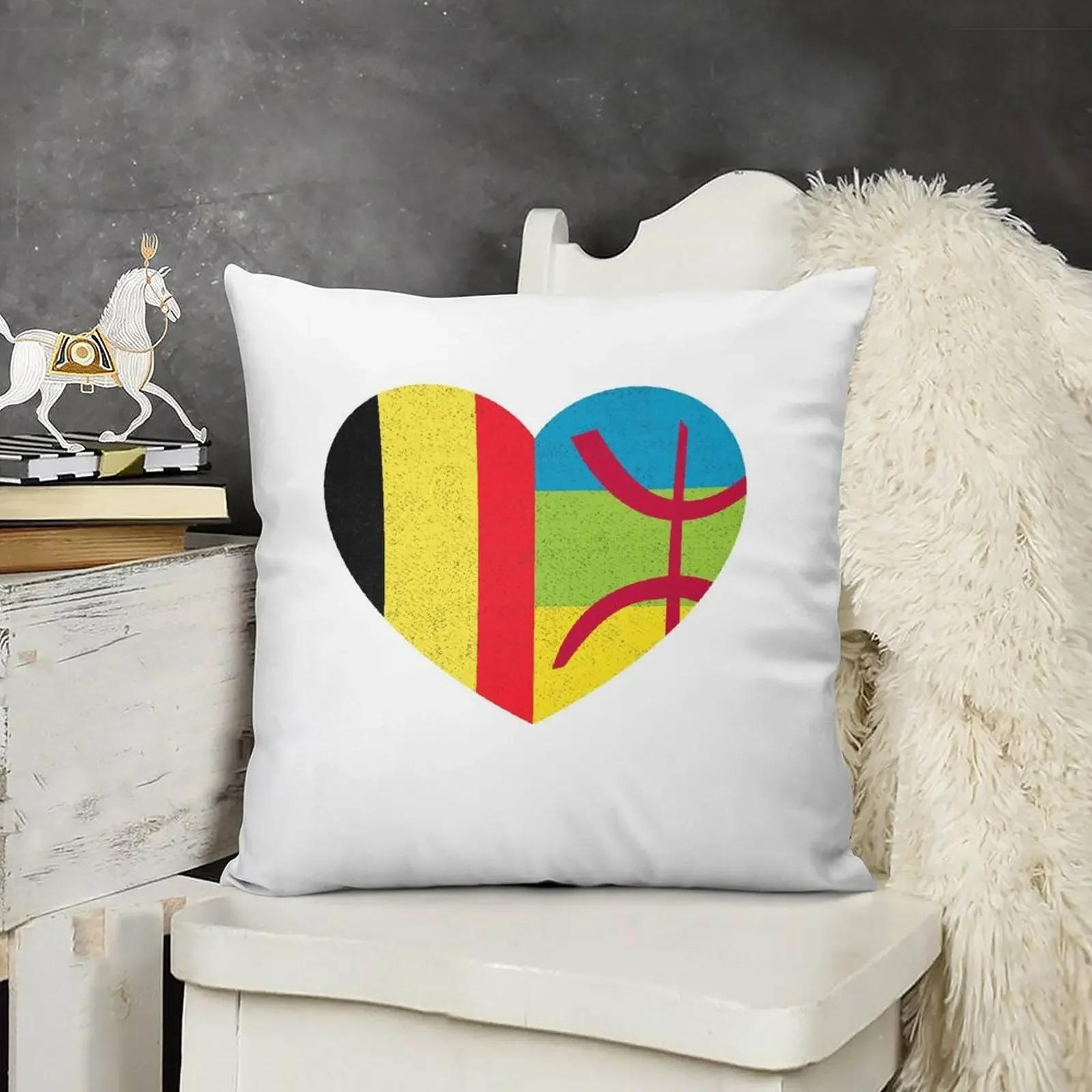 Amazigh Kabyle Бельгийская гордость Сердце Тамагава Бельгия Подарочная подушка