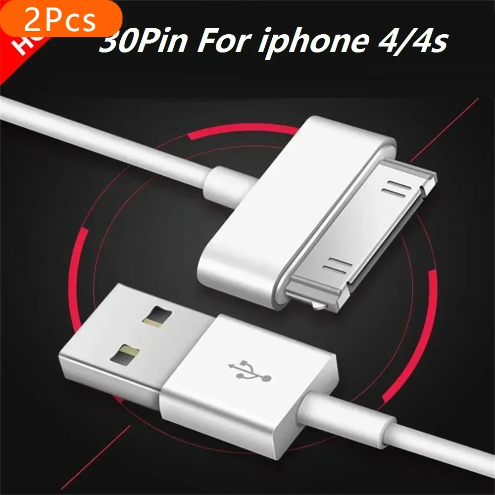 2 шт. 30-контактный USB-кабель для зарядного устройства IPhone 4 4s 3G 3GS iPad 1 3 iPod адаптер
