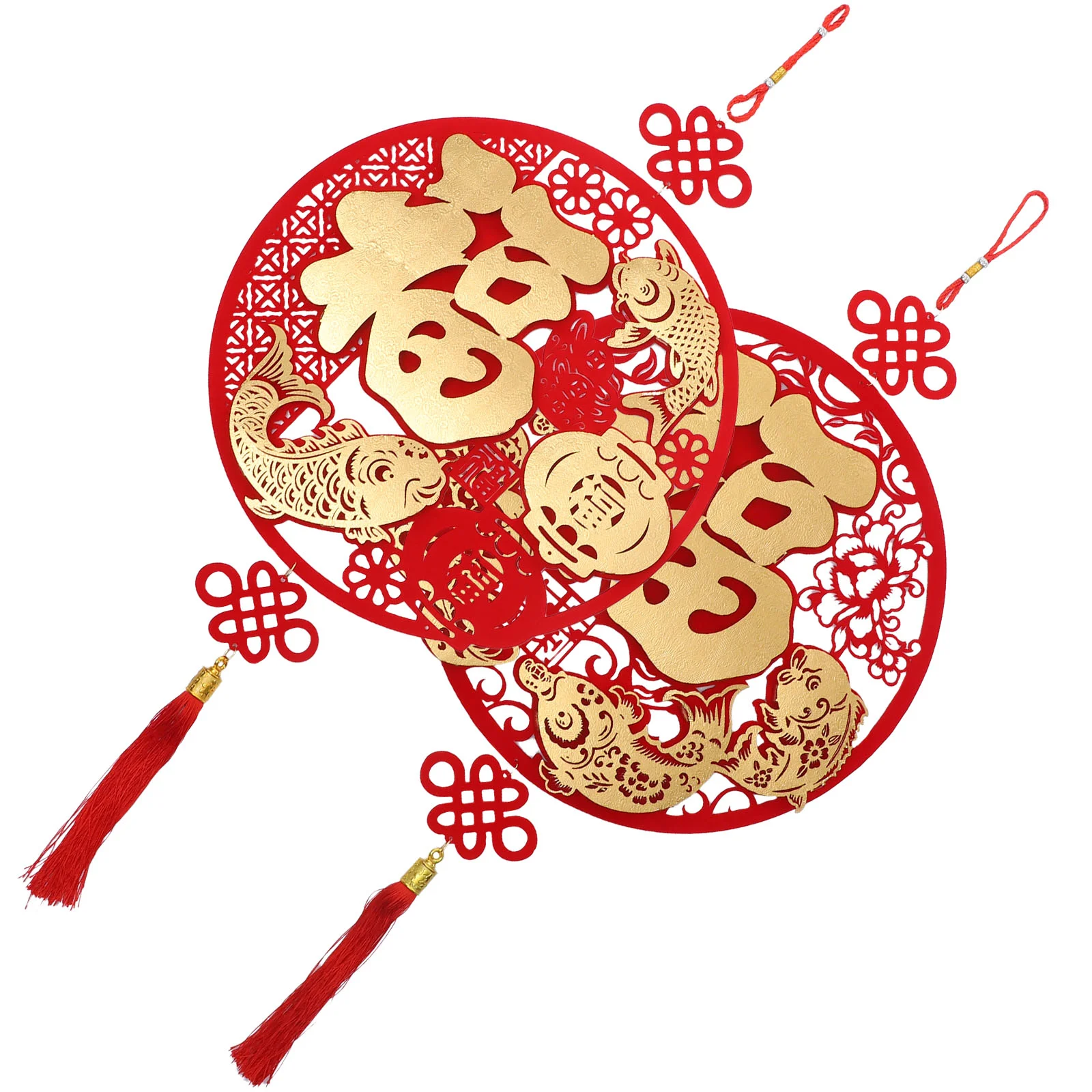 

Chinese Year New Hanging Pendant Festival Spring Ornament Ornaments Decor Knot Red Decorations Fu Lucky Tassel Mini Tree