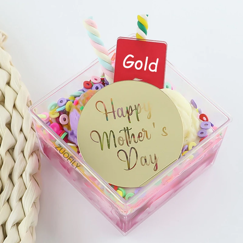 10 шт. новый золотой Топпер для торта на День Матери акриловый кексов розовый