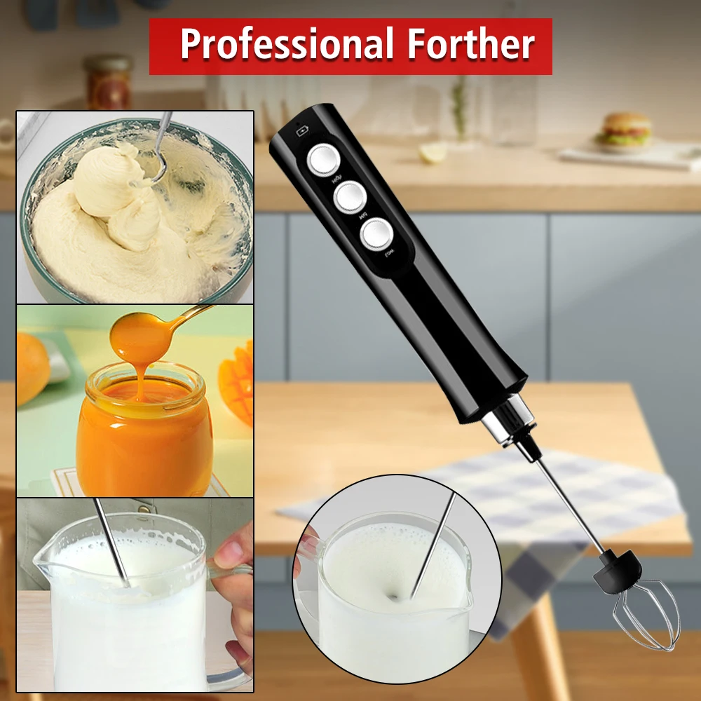 3 шт. венчик Ручной смеситель для латте капучино горячий шоколад беспроводной
