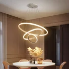 Современная Подвесная лампа, круглая Потолочная люстра черного цвета в стиле лофт, гостиной, столовой, кухни, комнатное освещение