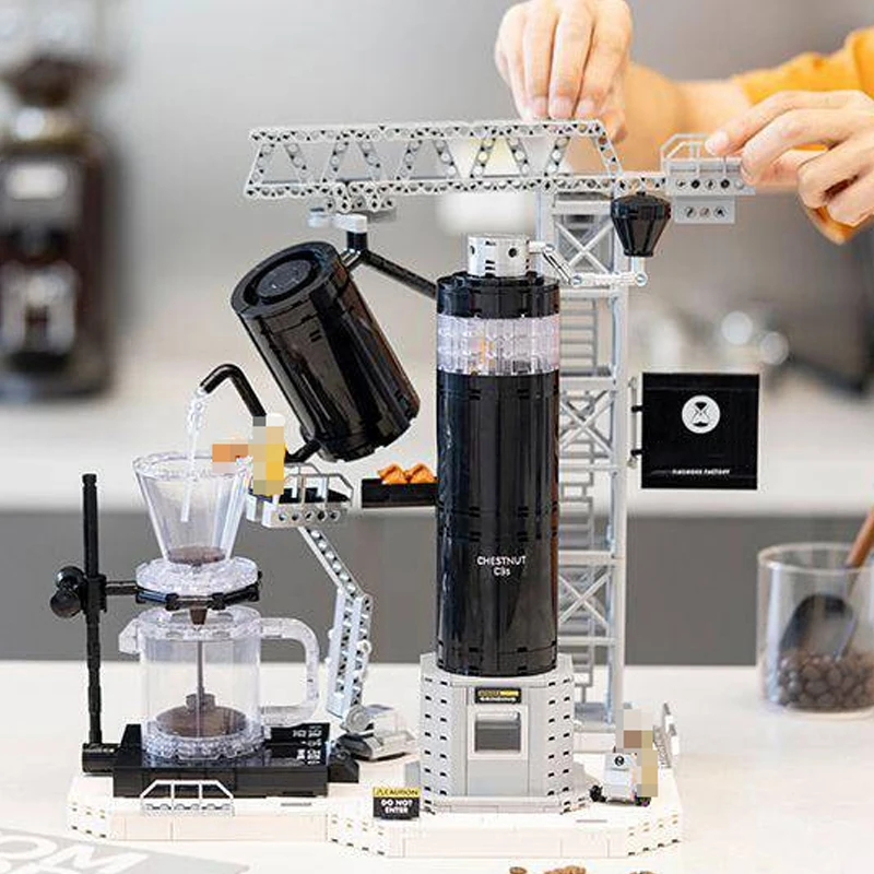 Модель Здания Timemore Coffee Factory Набор Строительных Блоков 1000 Шт. Креативный Эксперт MOC