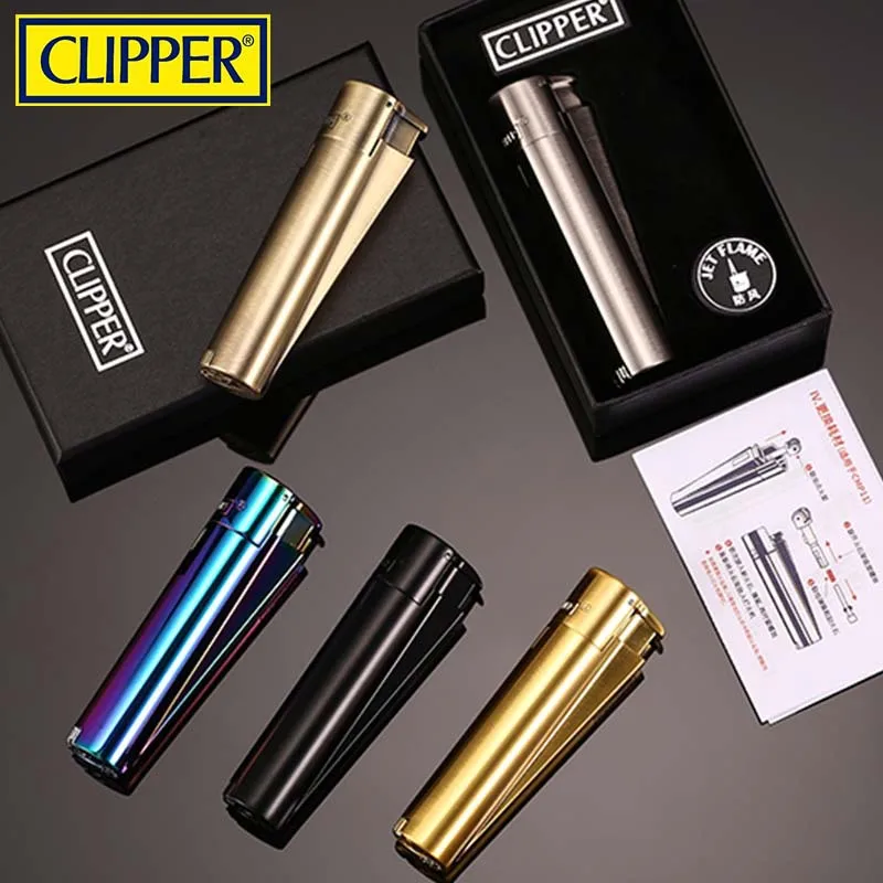 Фото Зажигалка Clipper на бутане с защитным колпачком, ветрозащитная, с турбопламенем, аксессуары для курения, в подарочной коробке, гаджеты для мужчин №4