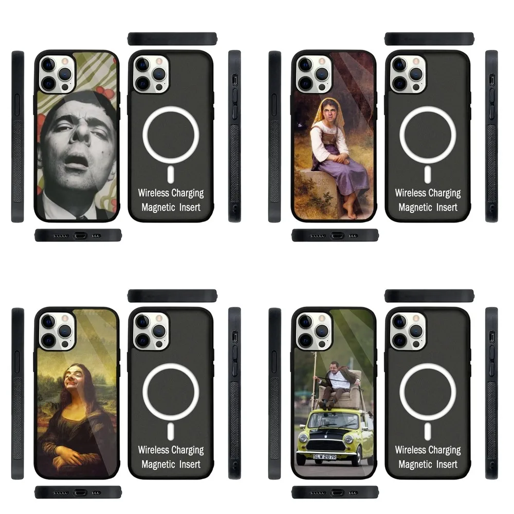 Funny Mr B-BeanS Phone Case Strong Magnetic For IPhone 16 15 14 13 Pro Max Plus 11 12 Mini Magsafe Wireless Charging