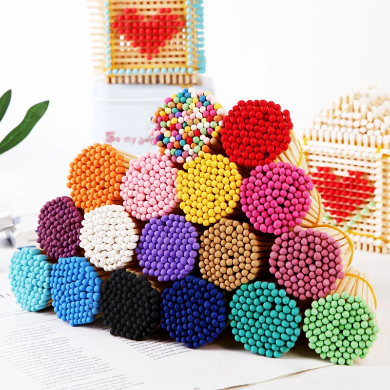 

800pcs 48mm Multicolor Long Matches Retro Aromatherapy Birthday Candles Matches Cigar Craft Art DIY Safety Lighting Matches