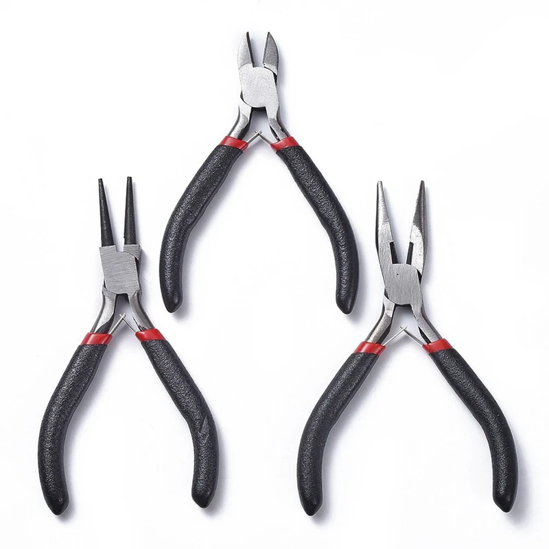 

3Pcs/Set Jewelry Pliers Sets DIY Tool Kit Ferronickel Side Cutter Round Nose Chain Nose Pliers Jewelry Making Tool