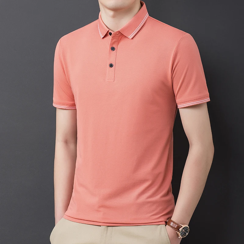 

Men's Short Sleeve Polo T-Shirt in Green Red Light Grey White Black: Perfect for Summer and Occasion Male Eveyday Cosy Tops 2023