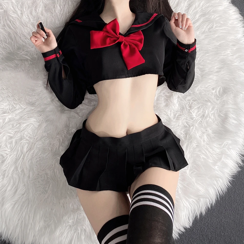 Школьная Униформа японского аниме для девочек школьная JK черная морская моряка