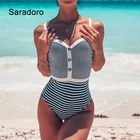 Женский слитный купальник Saradoro, полосатый купальник с эффектом пуш-ап, 2022