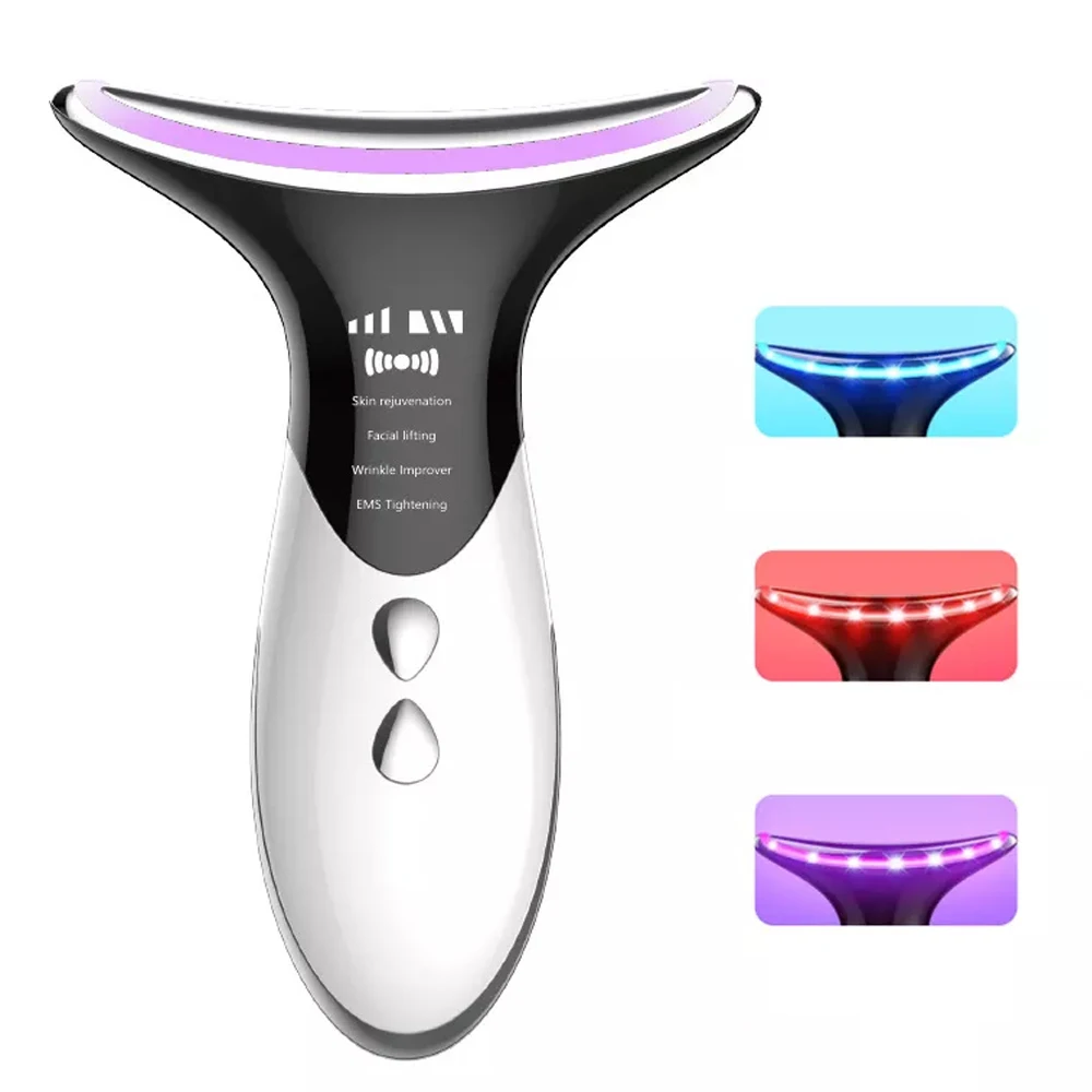 

Skin Tightening Beauty Toning Device EMS Microcurrent LED Photon Therapy Face Neck Anti Aging Wrinkle Remover Machine