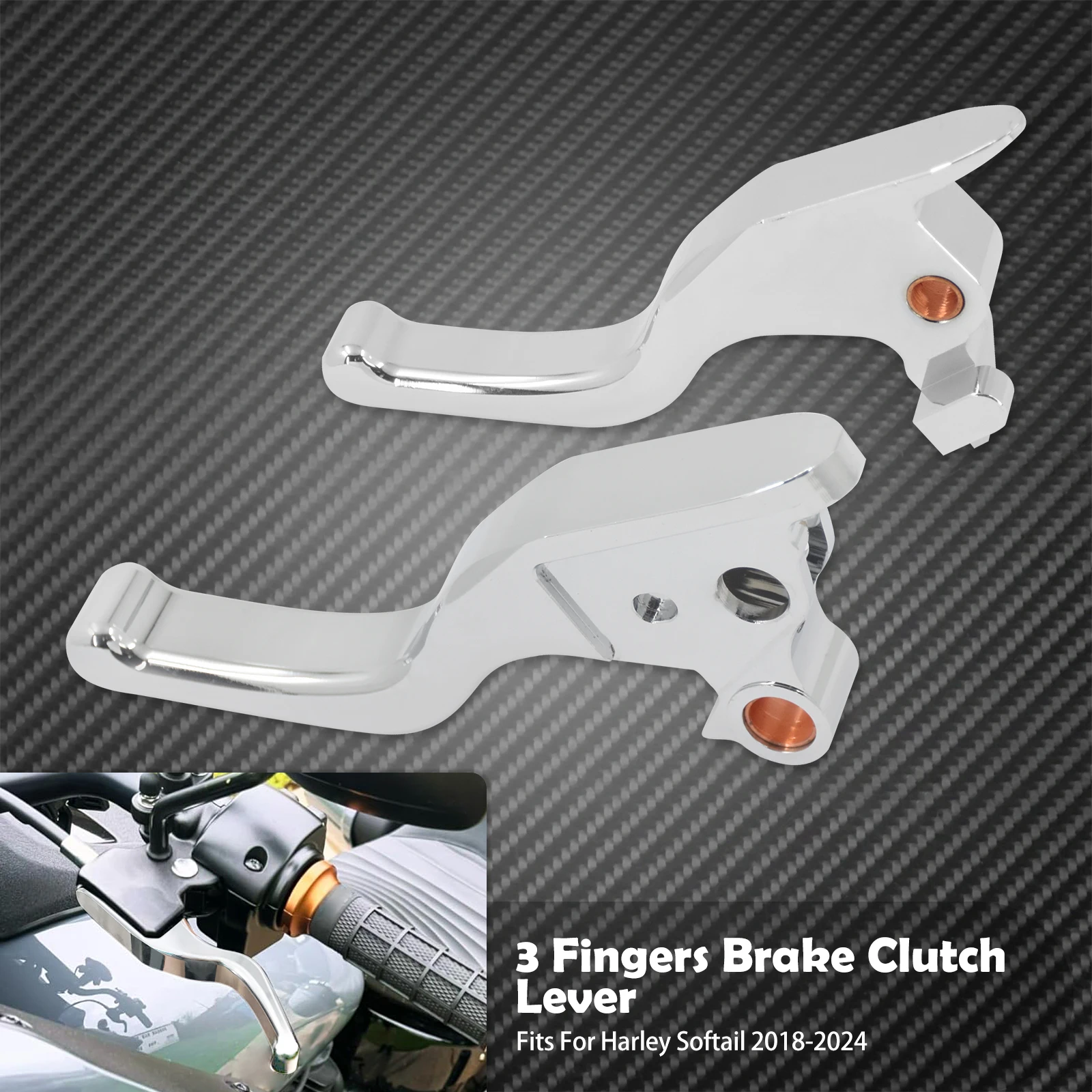 

Мотоциклетные 3-пальцевые короткие тормозные рычаги сцепления для Harley Softail Fat Boy Street Bob Breakout Low Rider Deluxe FLSB FLHC 2018-24