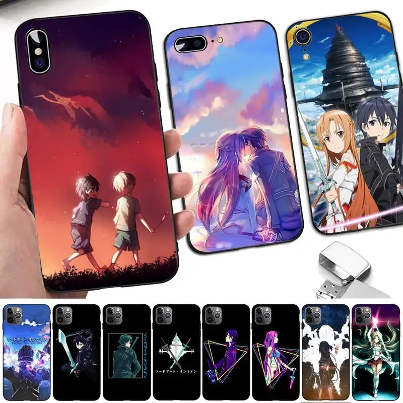 

LVTLV Sword Art Online Phone Case for iPhone 11 12 13 mini pro XS MAX 8 7 6 6S Plus X 5S SE 2020 XR cover