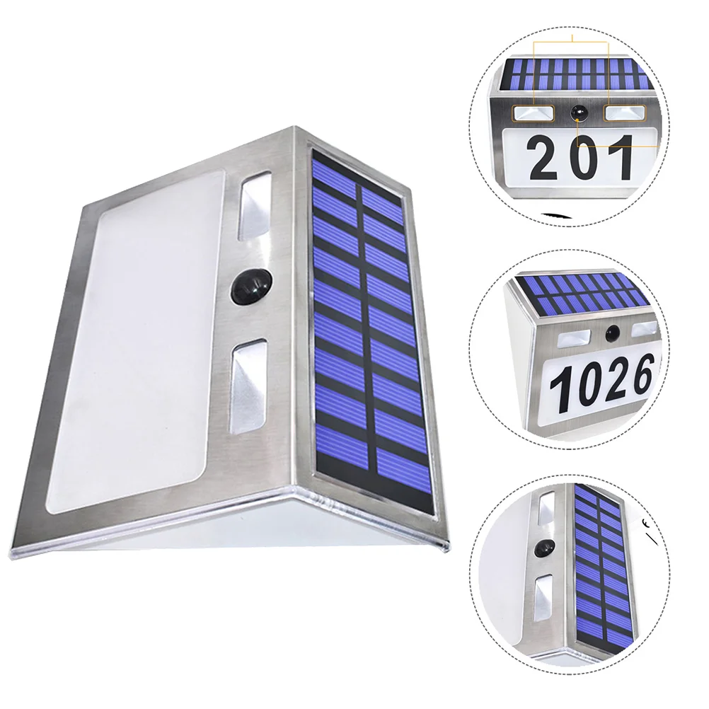 

1 Set Solar House Number Lamp Wall-mounted Light LED Lighting Tool for Outdoor