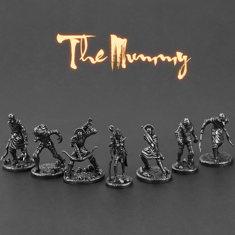 Metal Egyptian mummy war soldier man model hand-made toy tabletop game car-mounted ornaments boy ceremony