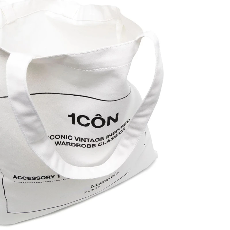 Margiela 23FW Tote Bags Women's Man's MM6 Digital Printing Cotton Shopping Canvas Shoulder Bag Fashion Casual Shoulder Handbags