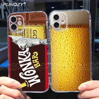 funny food dessert chocolate beer phone case for iphone 13 12 11 pro max xr 6 6s 7 8 plus 12 11 xs cookies fries soft tpu cover
