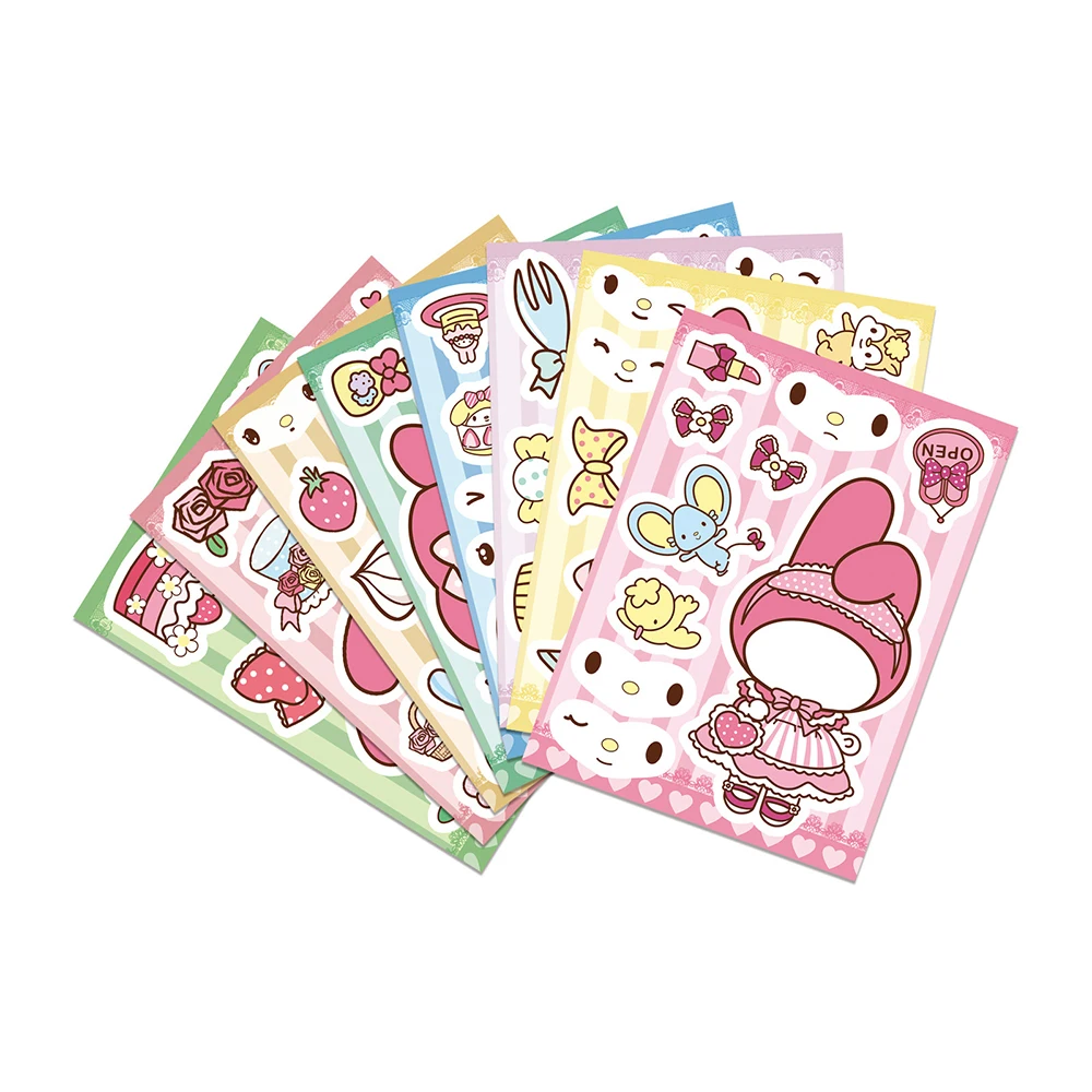 8/16 Листов Наклейки-пазлы Sanrio My Melody милые наклейки с изображением лица Дети