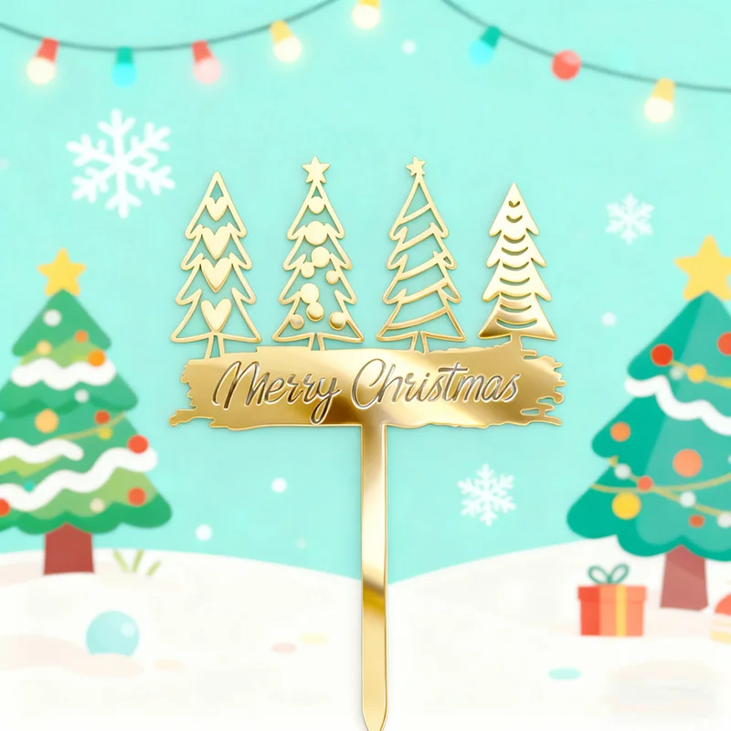 

Золотой акриловый топпер для торта "С Новым Годом"