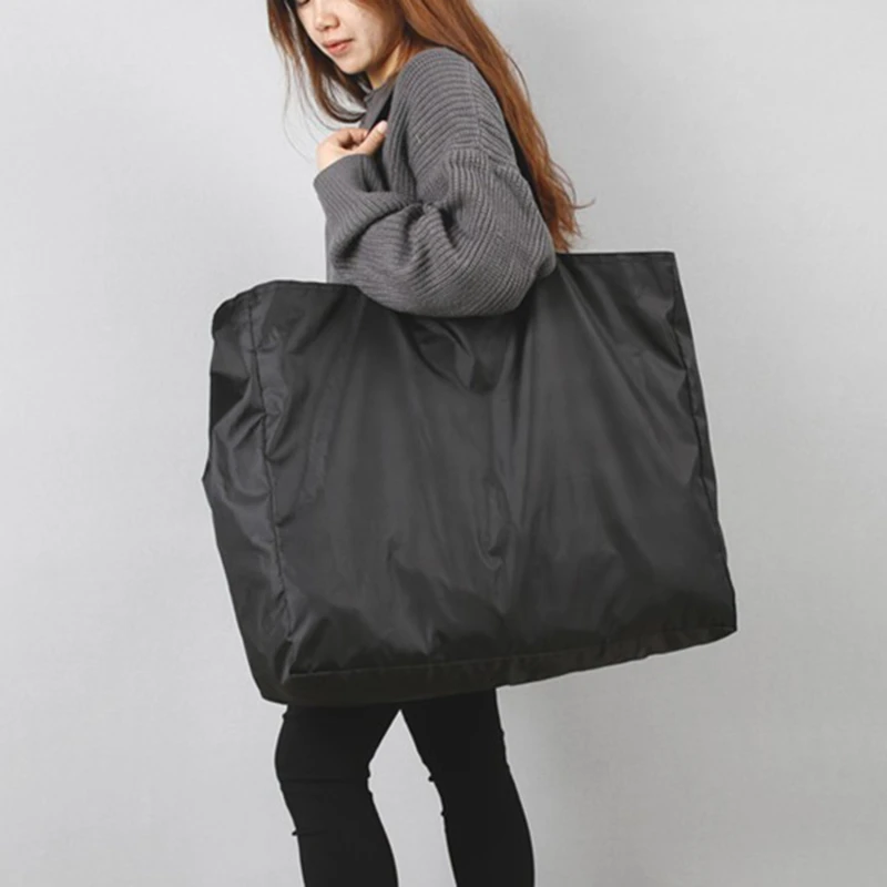 

Oxford Shopping Bags Solid Color Zipper Large Capacity Grocery Totes Washable Reusable Simple Outdoor Heavy Duty Fashion Bags