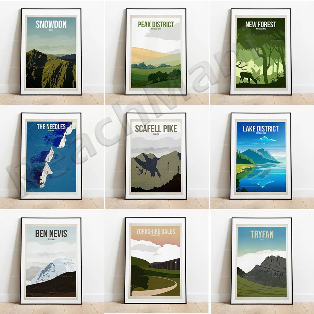 

Isle of Wight, Yorkshire, Three Peaks Challenge - Scotland, Snowdonia - Wales - Ben Nevis - Scaffield Pike Travel Poster